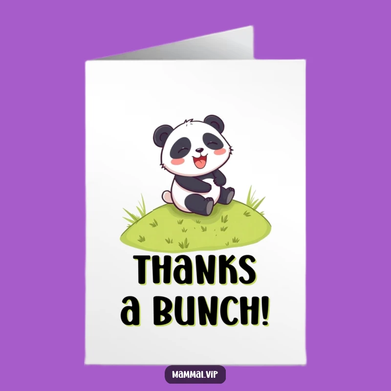 Giggling Panda Rolling Free Printable Thank You Card - Humorous Downloadable Gratitude