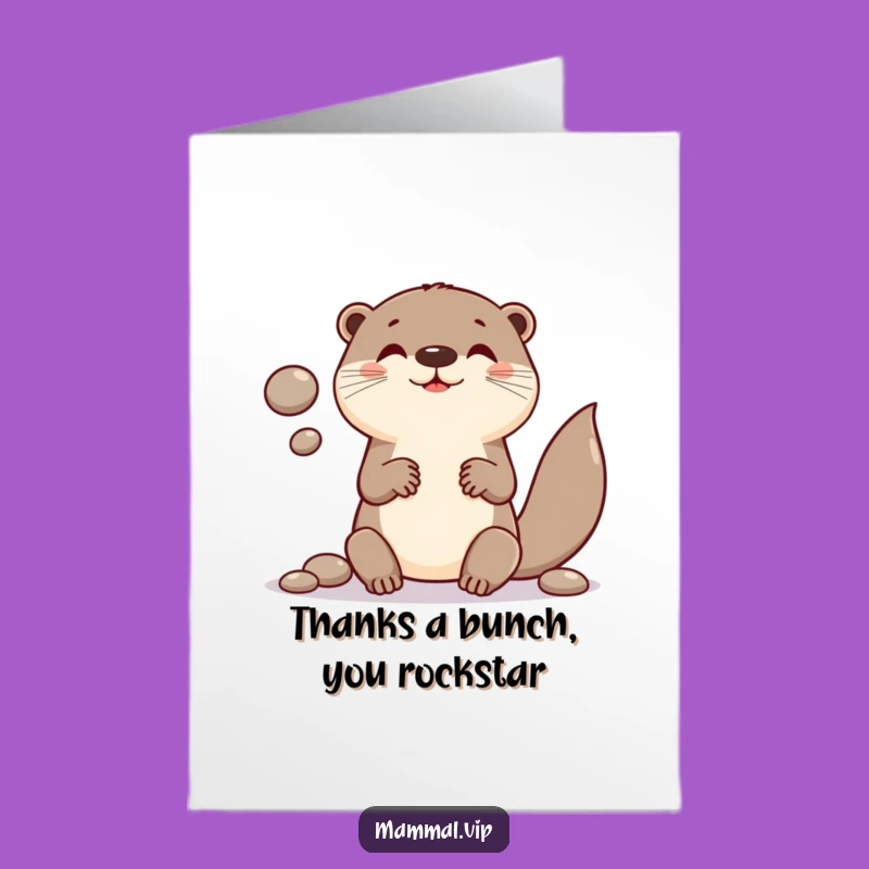 Free Printable Thank You Card: Otter Juggling Pebbles - A Humorous Downloadable Gift of Gratitude