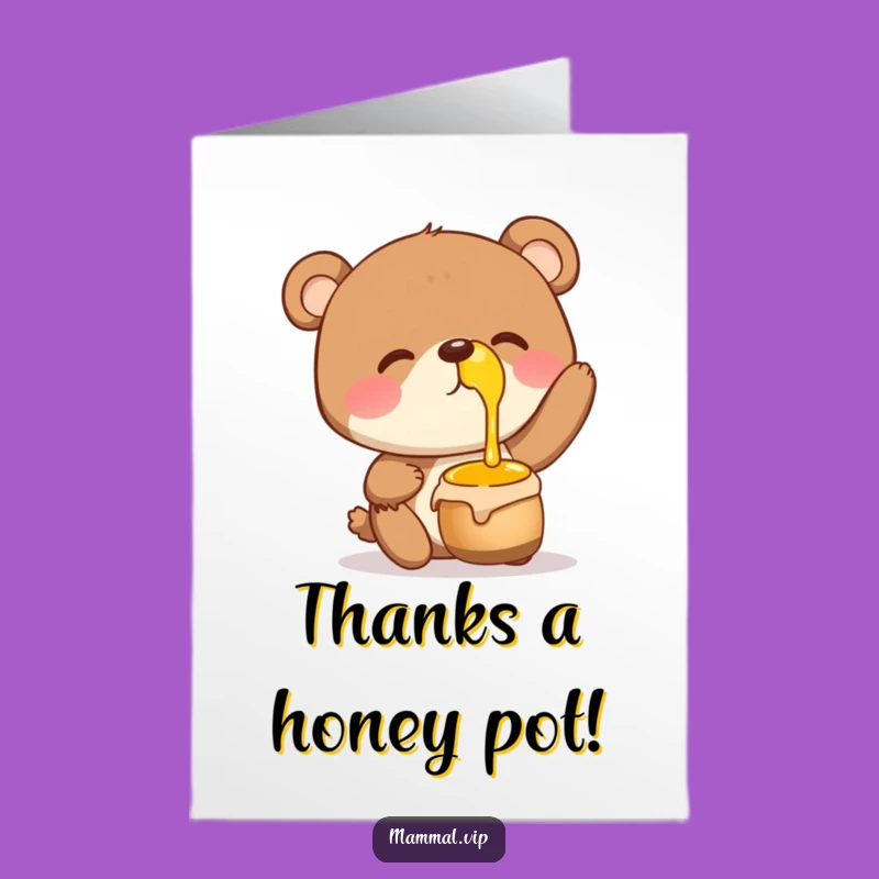 Free Printable Thank You Card: Bear's Honey Balance - A Downloadable Gift