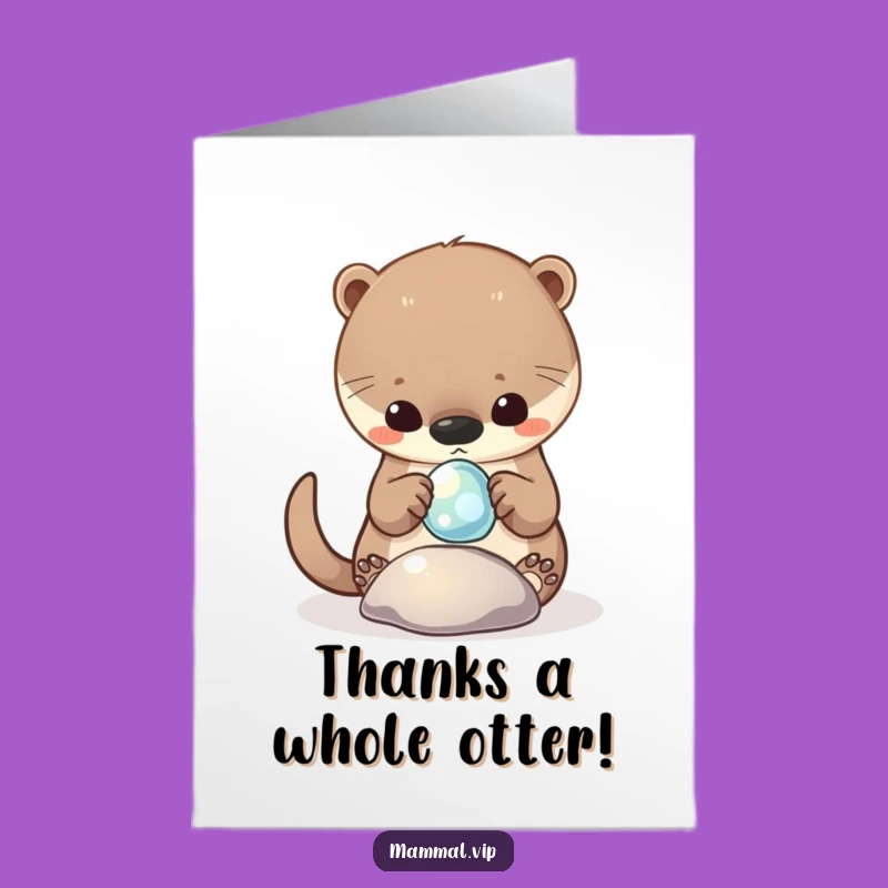 Free Printable Thank You Card: Otter's Shiny Pebble - A Downloadable Gift