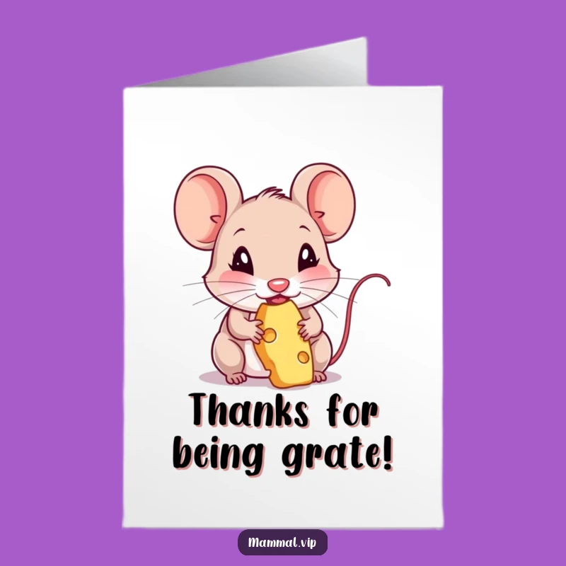 Free Printable Thank You Mouse Card - Cheesy Gratitude Downloadable Gift!