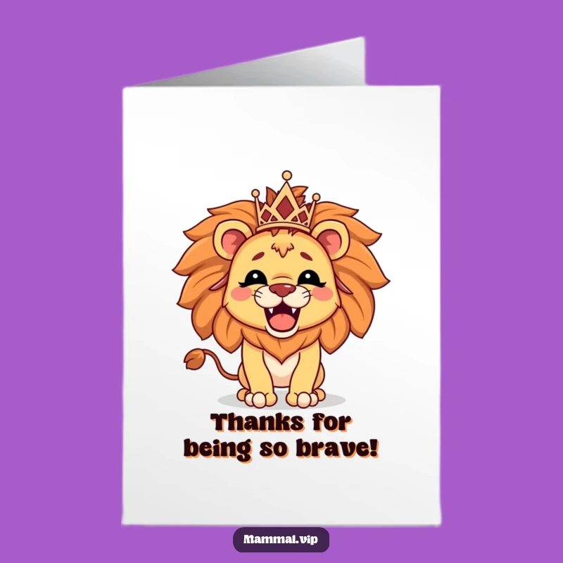 Free Printable Thank You Card: Crowned Lion Gratitude - Express Thanks Gift