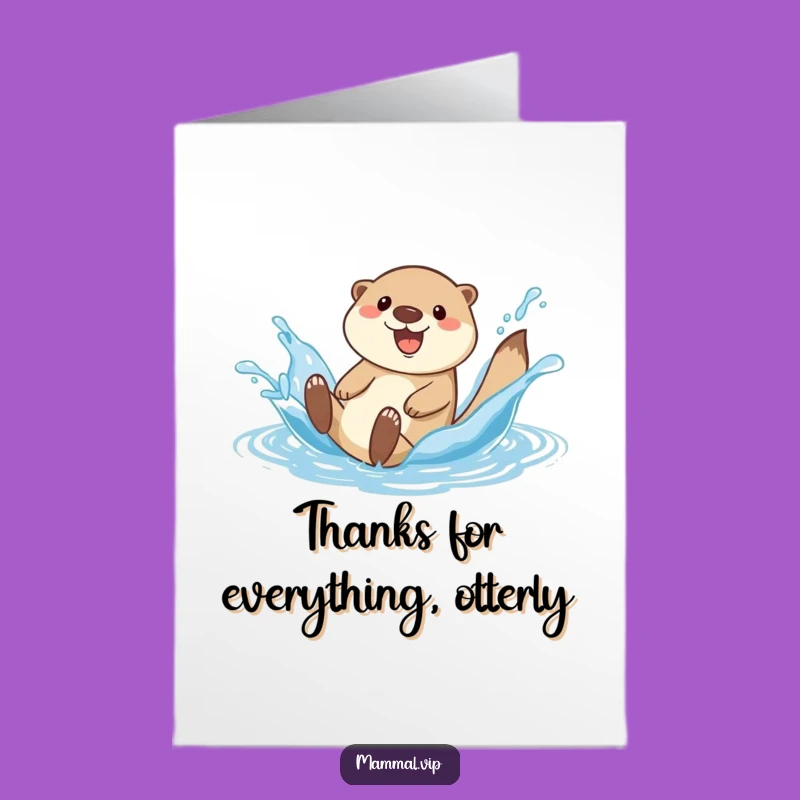 Thanks a Splash Free Printable Card - Otter Slide