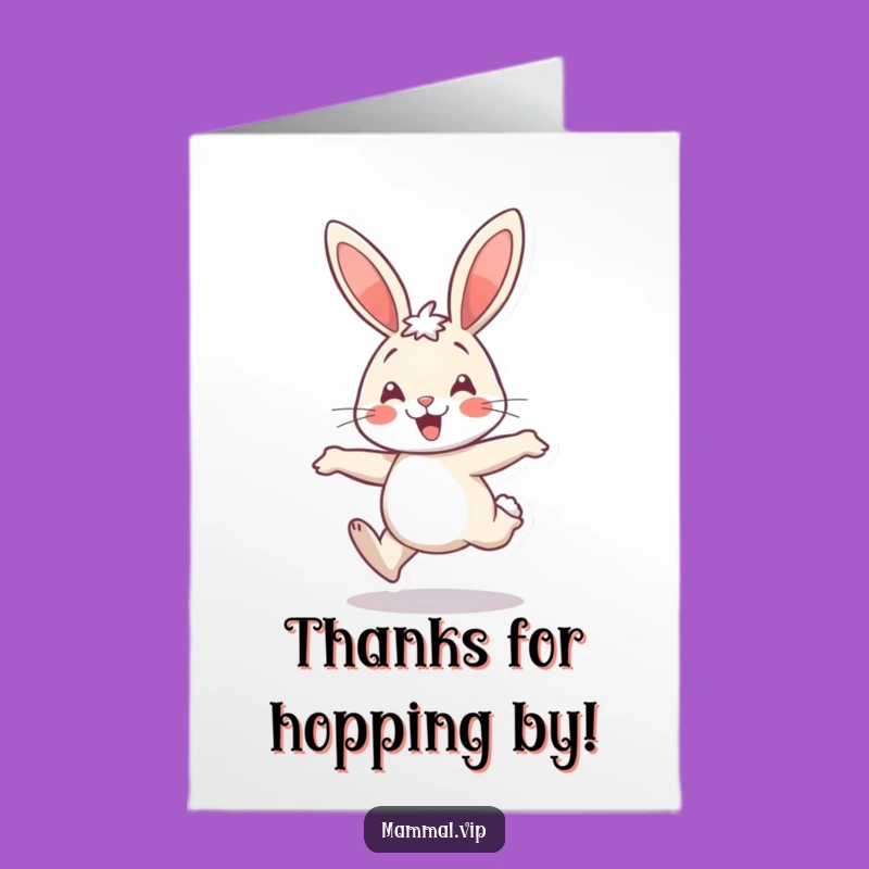 Free Printable Cheerful Rabbit Thank You Card - Joyful Downloadable Appreciation Gift