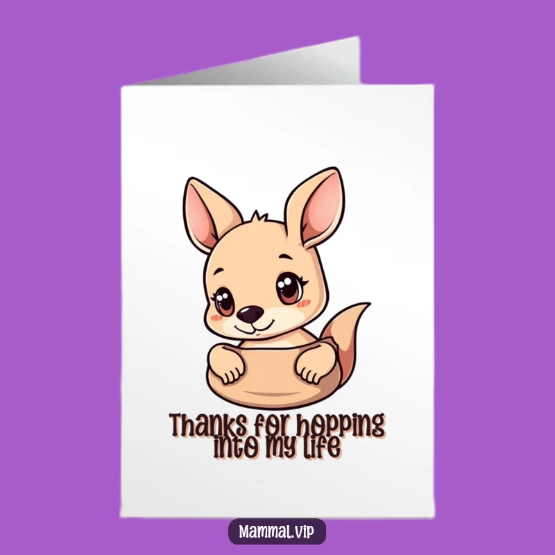 Free Printable Thank You Card: Curious Kangaroo's Peek of Thanks! Downloadable Gratitude