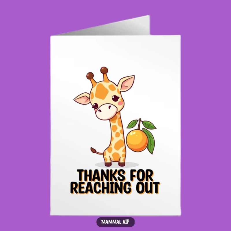Free Printable Thank You Card: Giraffe's Fruit Quest for a Funny Downloadable Gift