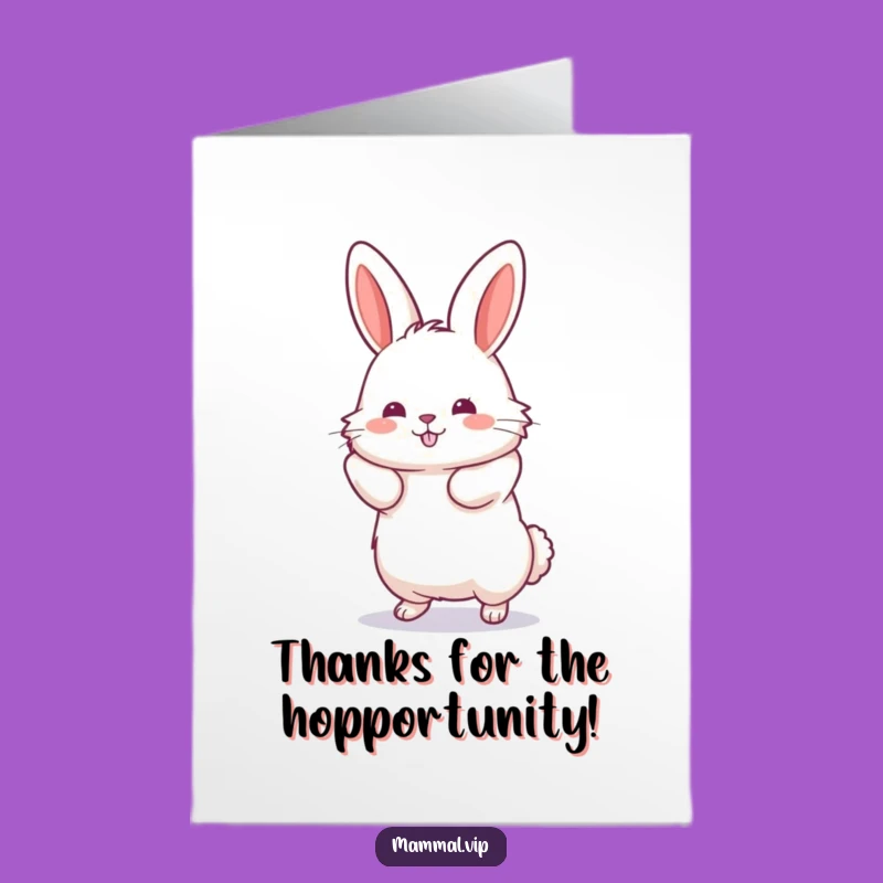 Free Printable Thank You Card: Bunny's Leap of Gratitude - Funny Downloadable Note