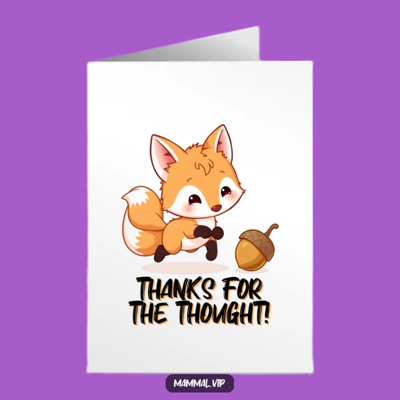 Free Printable Thank You Card: Fox Cub's Playful Thanks - Funny Downloadable Note