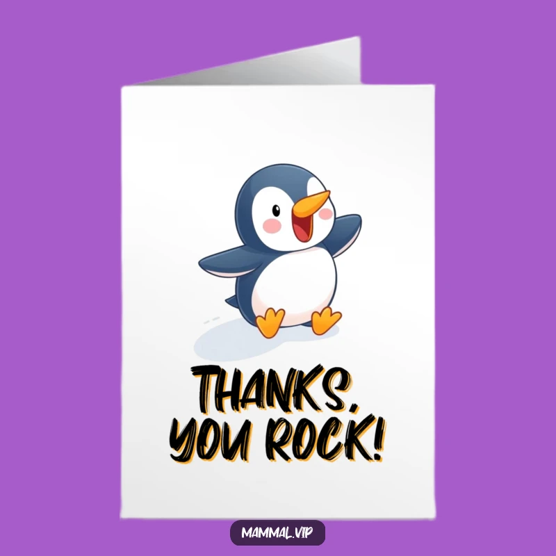Free Printable Thank You Card: Penguin Waddle Thanks Downloadable Gift