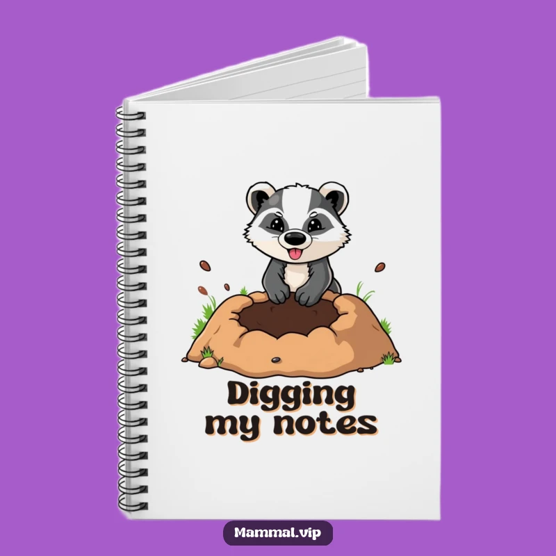 Funny Badger Digging Hole Notebook: Jot Down Ideas with Determined Animal Character