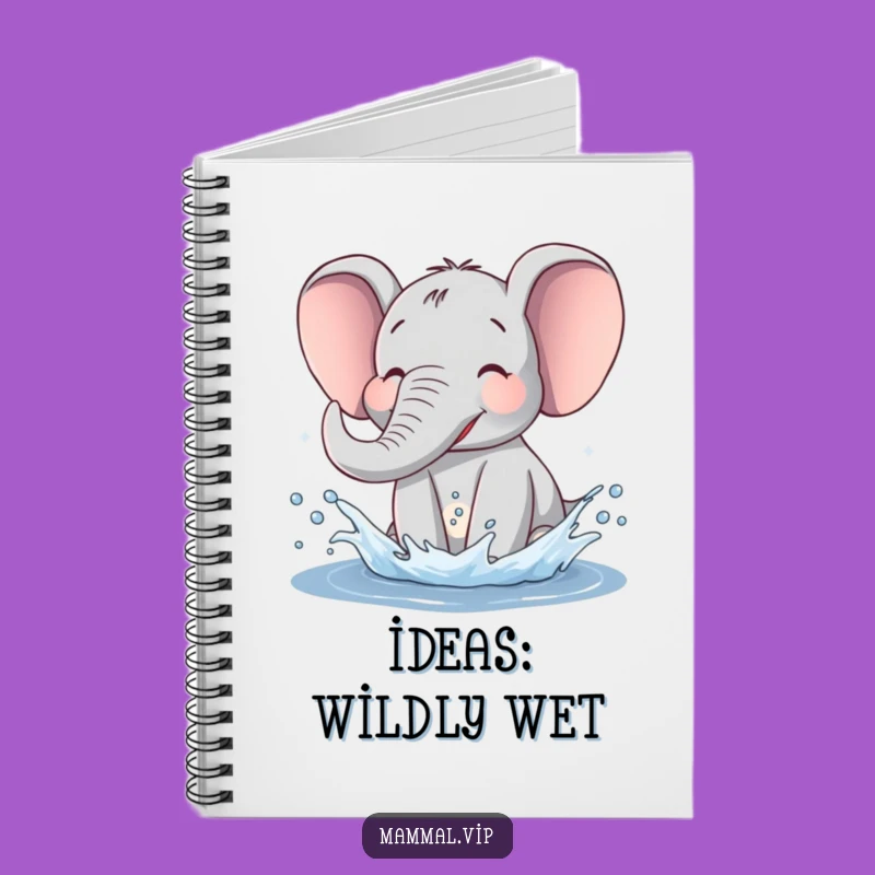 Funny Elephant Notebook: Joyful Water Splash Cover, Hilarious Gift for Writers