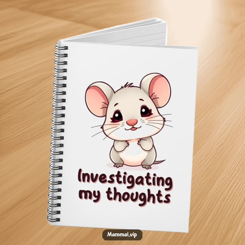 Funny Mouse Notebook: A small mouse character with a tiny nose sniffing the air, perfect for note-taking.