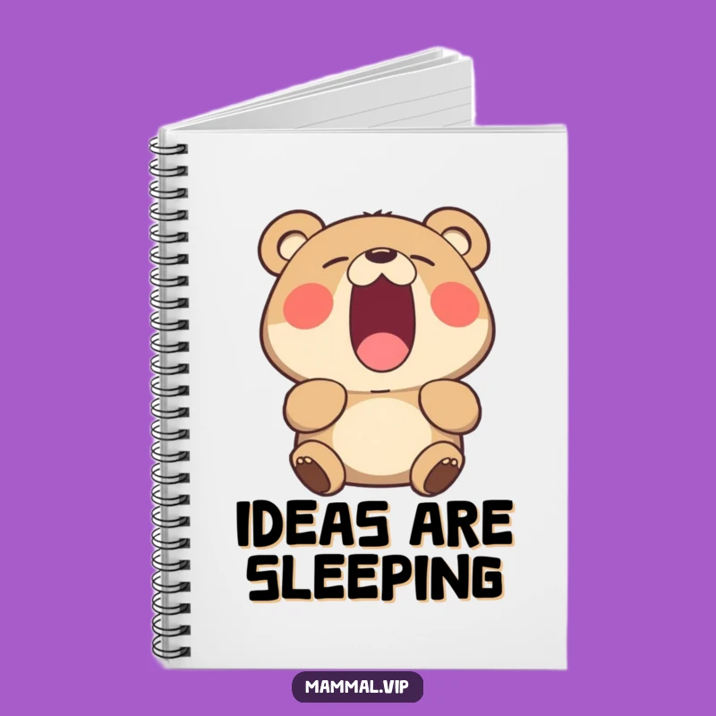 Funny Yawning Bear Notebook - Sleepy Animal Journal Gift Idea