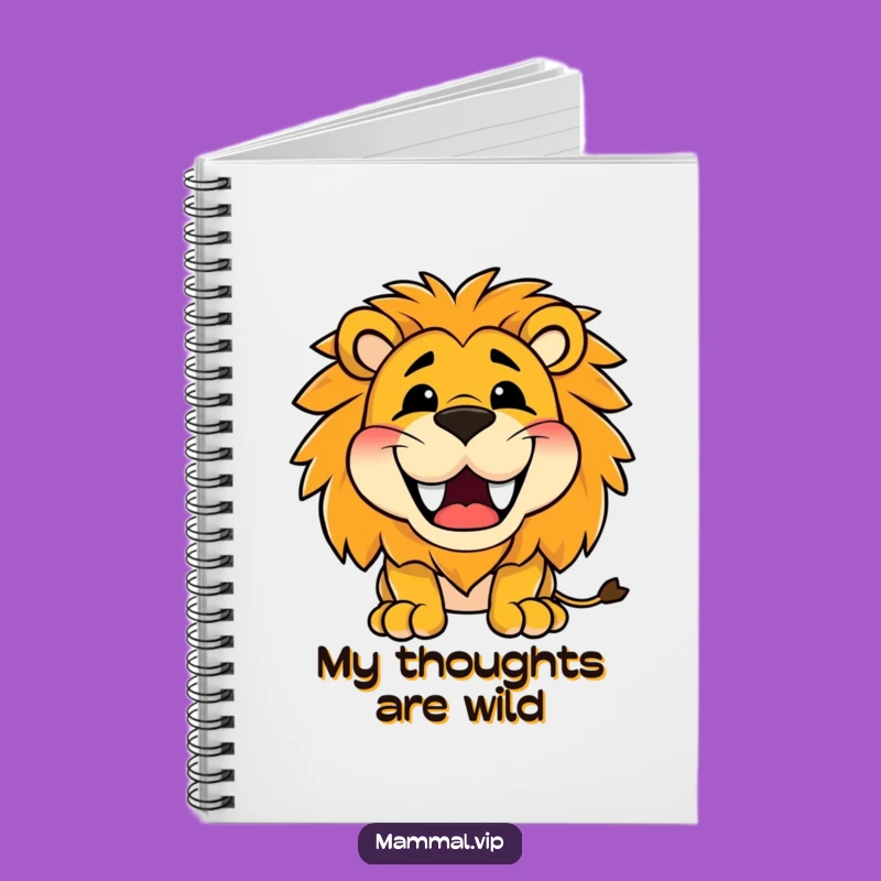 Funny Happy Lion Roaring Notebook - Jot Down Your Roaring Ideas!