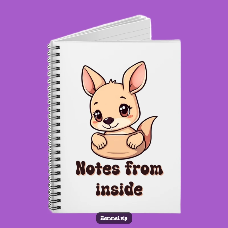 Funny Curious Kangaroo Notebook: Pouch Peek Cover, Hilarious Gift for Note-Takers