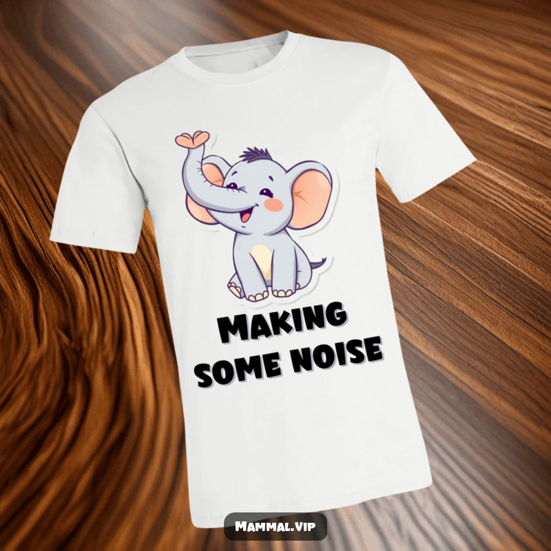 Funny Elephant Trumpet T-Shirt: A joyful elephant trumpeting with enthusiasm, perfect for expressing happiness and spreading cheer. Gift.