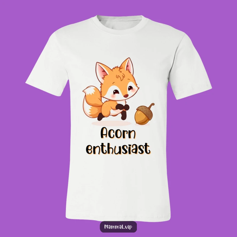 Funny Fox Cub Acorn T-Shirt: Humorous Apparel for Playful Souls