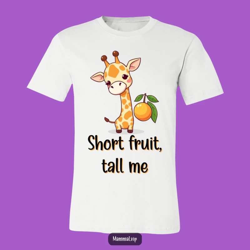 Funny Giraffe Fruit Struggle T-Shirt - Comical Animal Tee