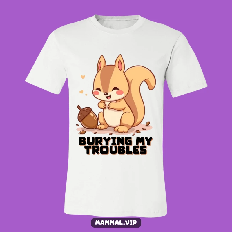 Funny Squirrel T-Shirt: Acorn Burying Action for Playful Style
