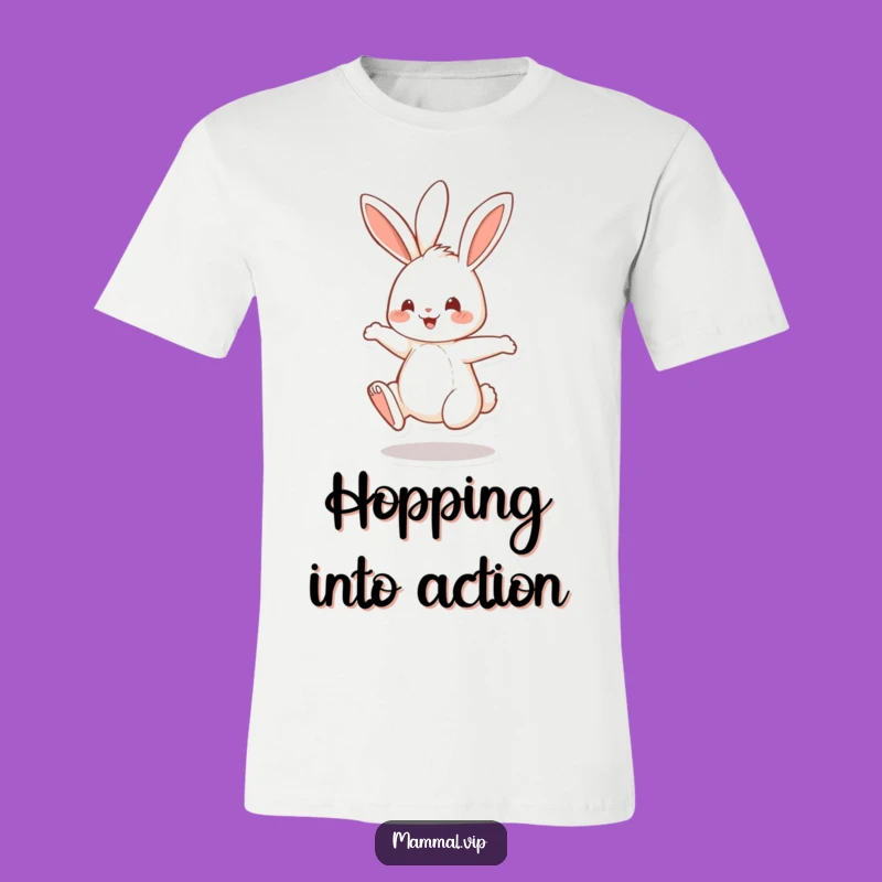 Funny Bouncing Rabbit T-Shirt: Cheerful Bunny Playful Tee, Awesome Funny Gift Idea