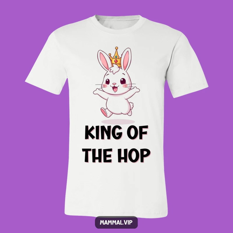 Funny Rabbit King T-Shirt: Wear Your Enthusiasm with Royal Flair