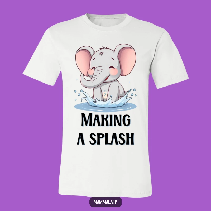Funny Elephant T-Shirt: Joyful Water Splash Graphic Tee, Hilarious Gift for Animal Lovers