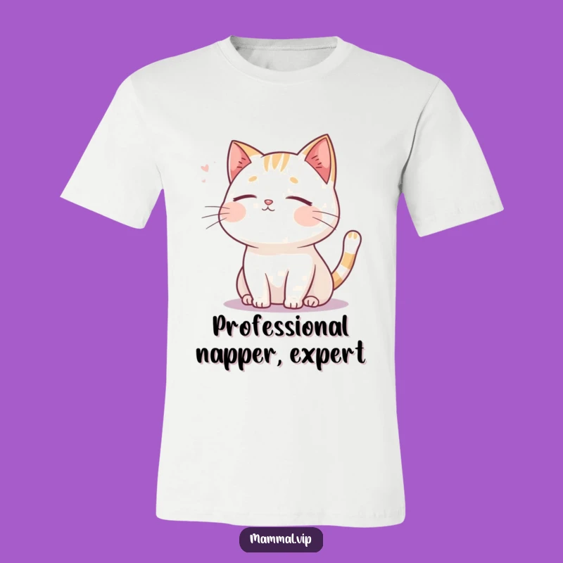 Funny Serene Cat T-Shirt - Relaxing Breeze Enjoying Tee