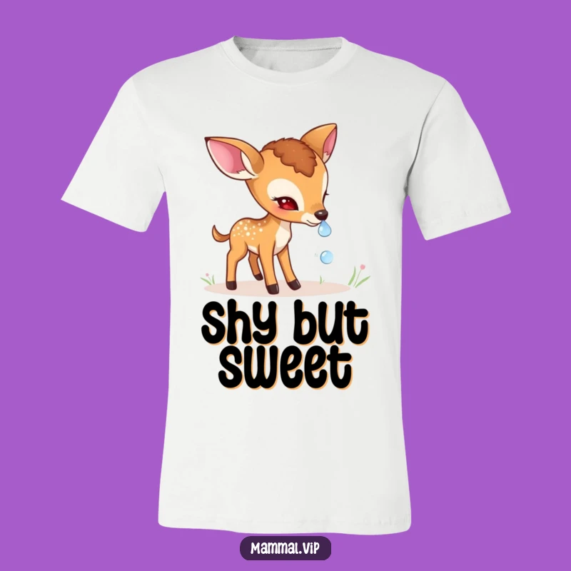 Funny Shy Deer Fawn T-Shirt: Delicate Character Tee, Hilarious Nature Gift