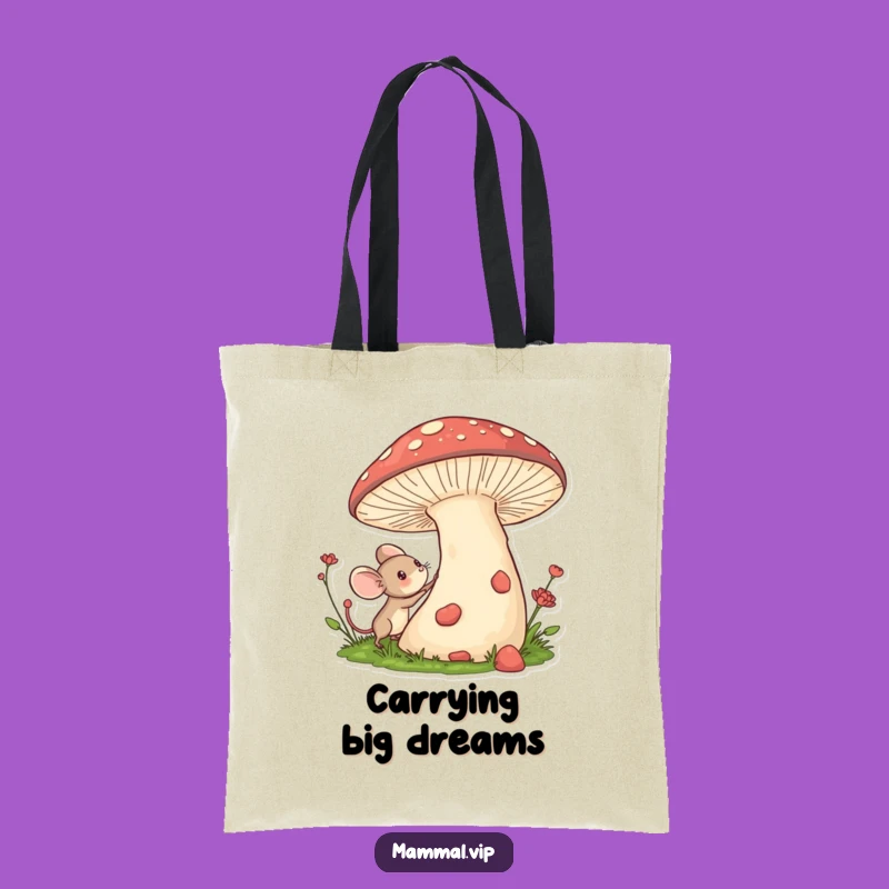 Funny Mouse Tote Bag: Carry Your Adventures with This Mushroom Design