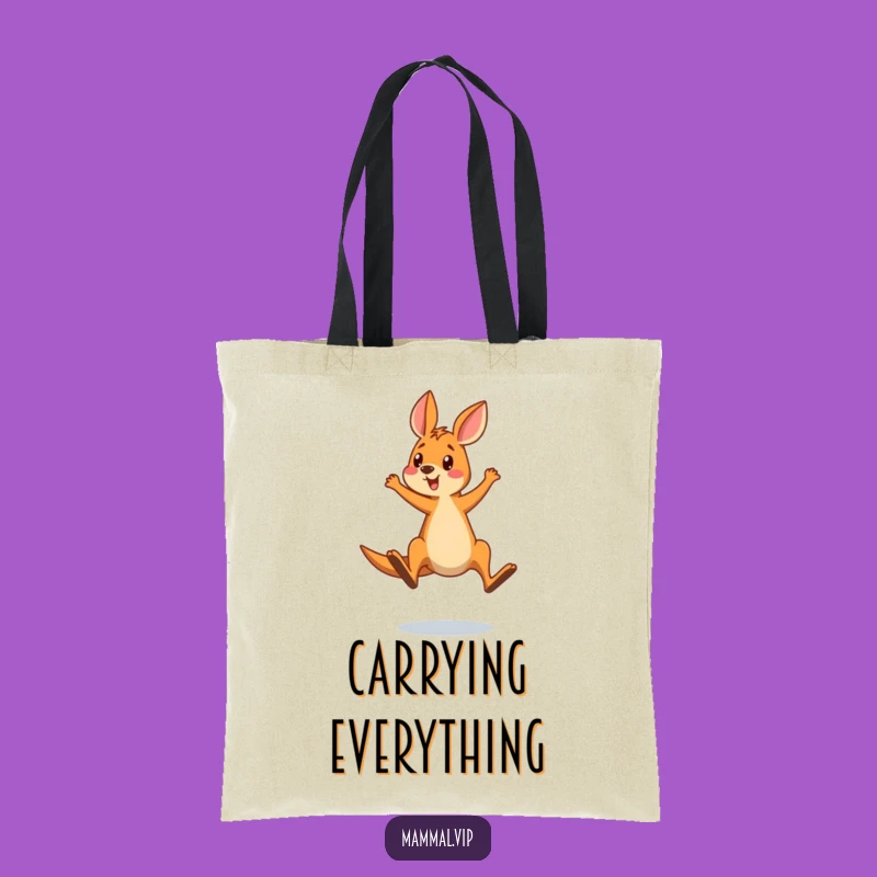 Funny Kangaroo Overshooting Jump Tote Bag - Quirky & Practical
