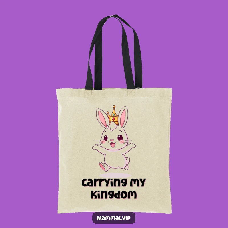 Funny Rabbit King Tote Bag: Carry Your Essentials with Royal Joy