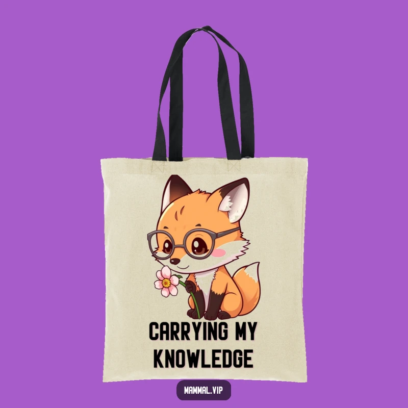 Funny Fox Flower Tote Bag - Stylish Carryall for Curious Minds Gift
