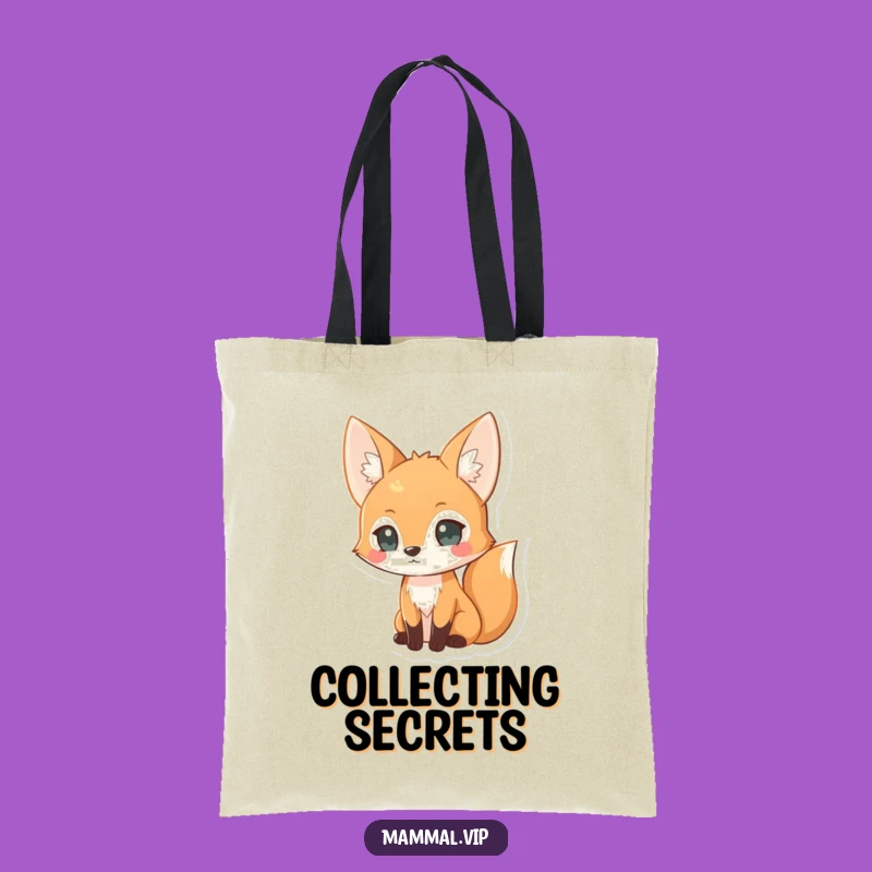Funny Curious Fox Tote Bag - Cute Clever Animal Canvas Bag Gift