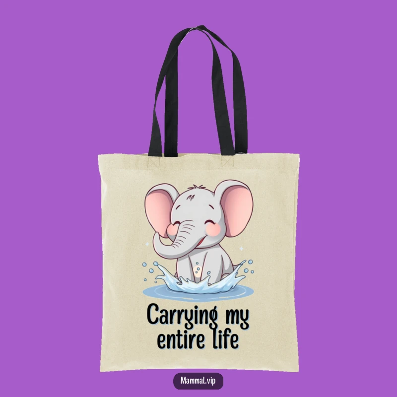 Funny Elephant Tote Bag: Joyful Splash Design, Practical and Hilarious Gift for Shoppers