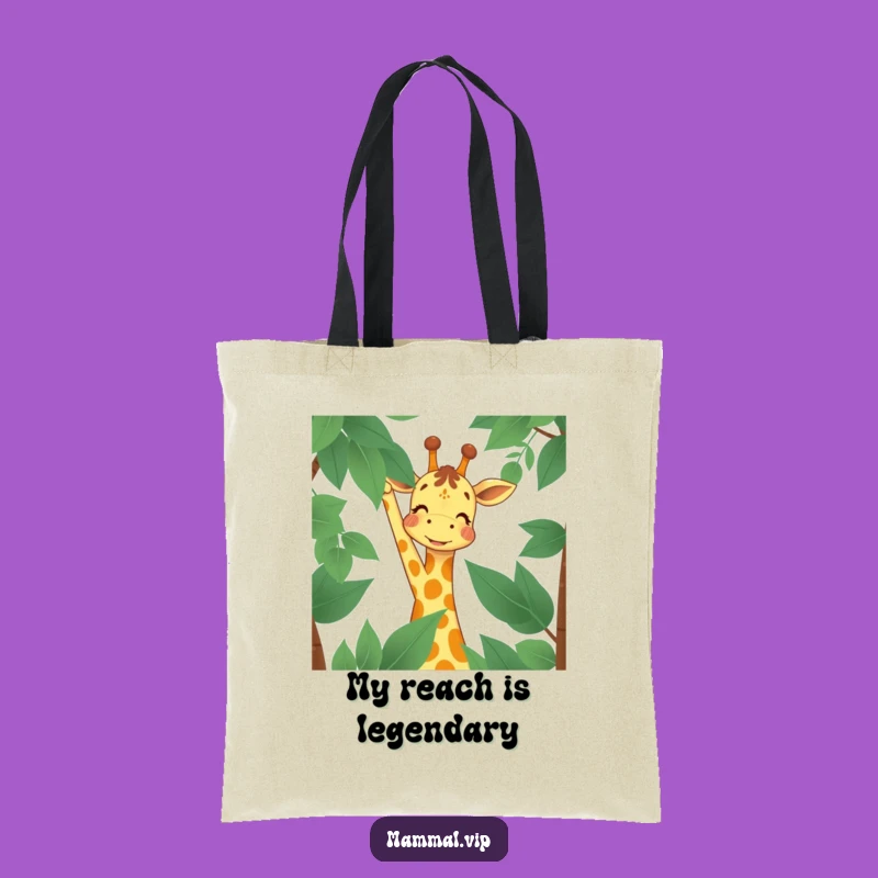 Funny Giraffe Tote Bag: Joyful Reach Character for Your Ambitious Adventures