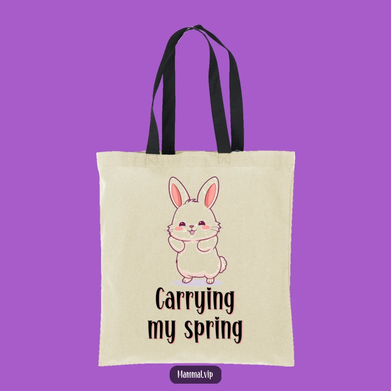 Funny Jumping Rabbit Tote Bag: Humorous Gift for On-the-Go Fun