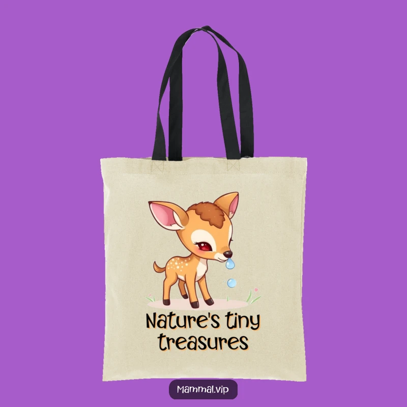 Funny Shy Deer Fawn Tote Bag: Gentle Accessory, Great Nature Gift