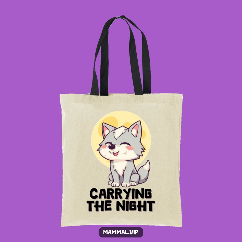Funny Winking Wolf Tote Bag - Howl Your Way Through the Day!