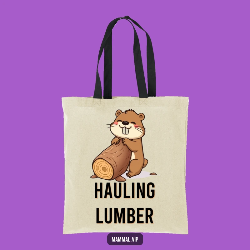 Funny Beaver Tote Bag: Durable and Hilarious Cartoon Carry-All Gift